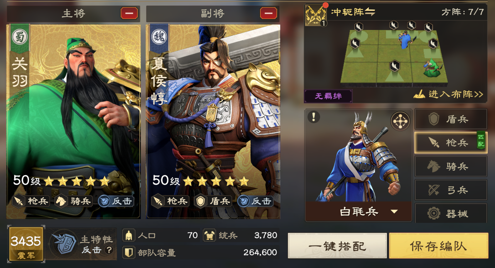 夏侯反擊槍陣容