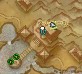 從主城到魔古山宮殿路線圖