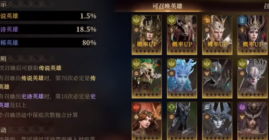 游戲初始角色展示