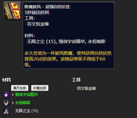材料需求示例