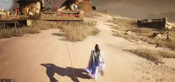 枯樹后方花田全景圖