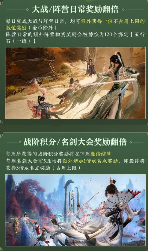 戰階積分/名劍大會獎勵翻倍展示