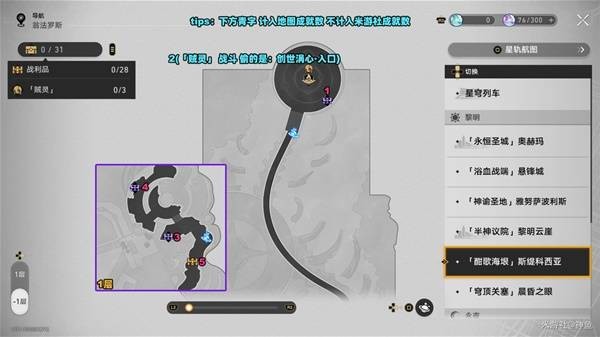 可見戰(zhàn)利品分布區(qū)域示意圖