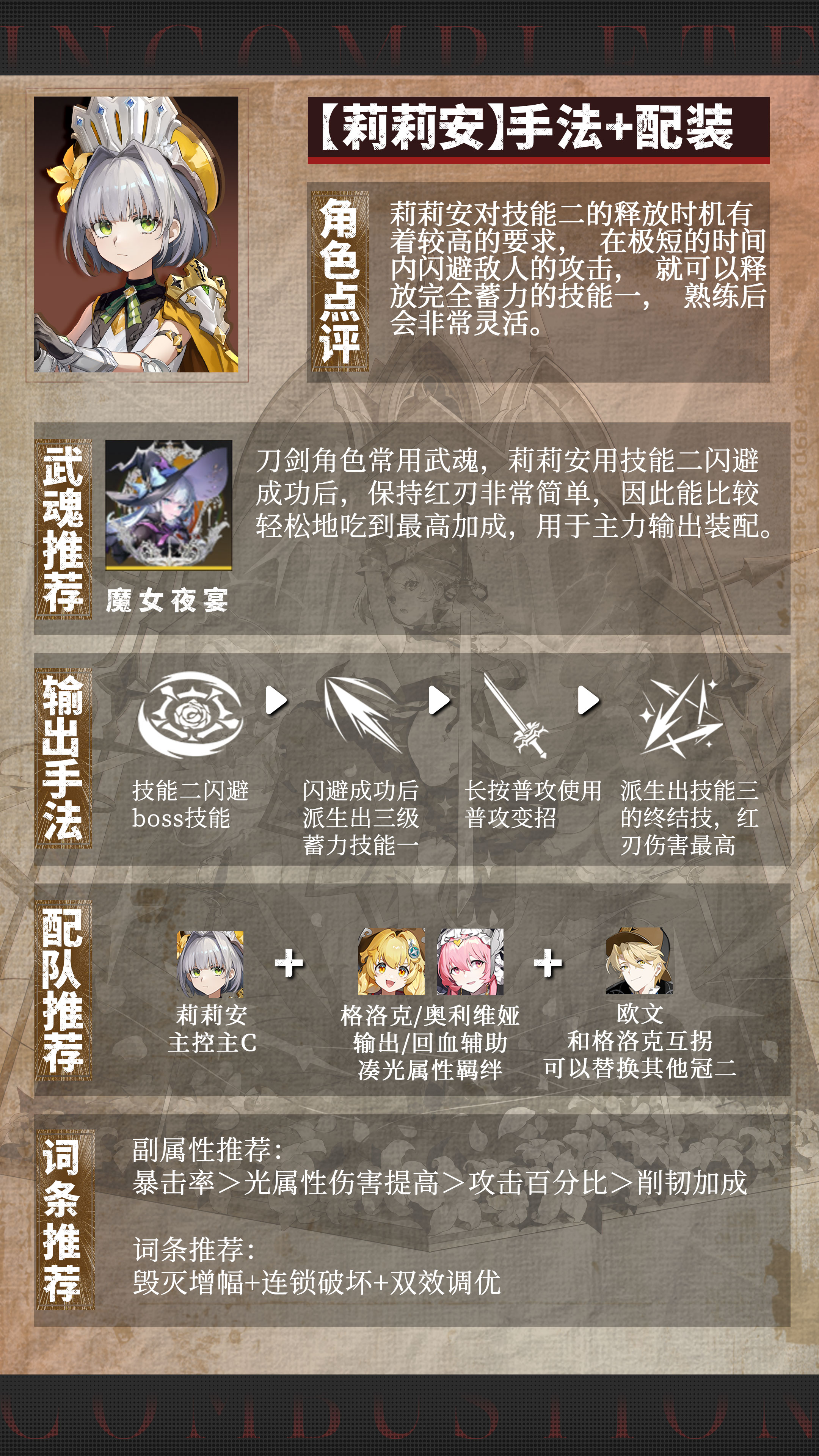 輝燼莉莉安：閃避輸出天花板，輕松玩轉光屬性-景澄手游網